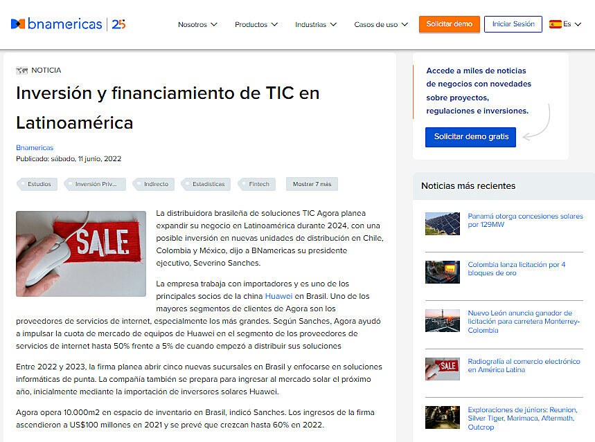 Inversin y financiamiento de TIC en Latinoamrica